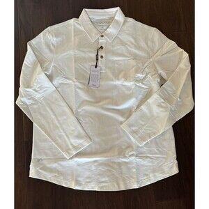 Mens Long Sleeve Polo Shirts Pocket Casual Solid Cotton Blend Drop Cut